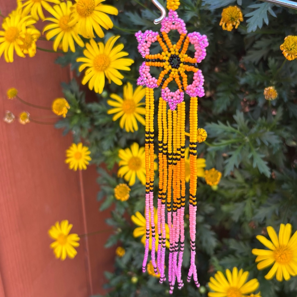 💕New Listing 💕 Handmade Chakira bead extra long earrings - Picture 7 of 8